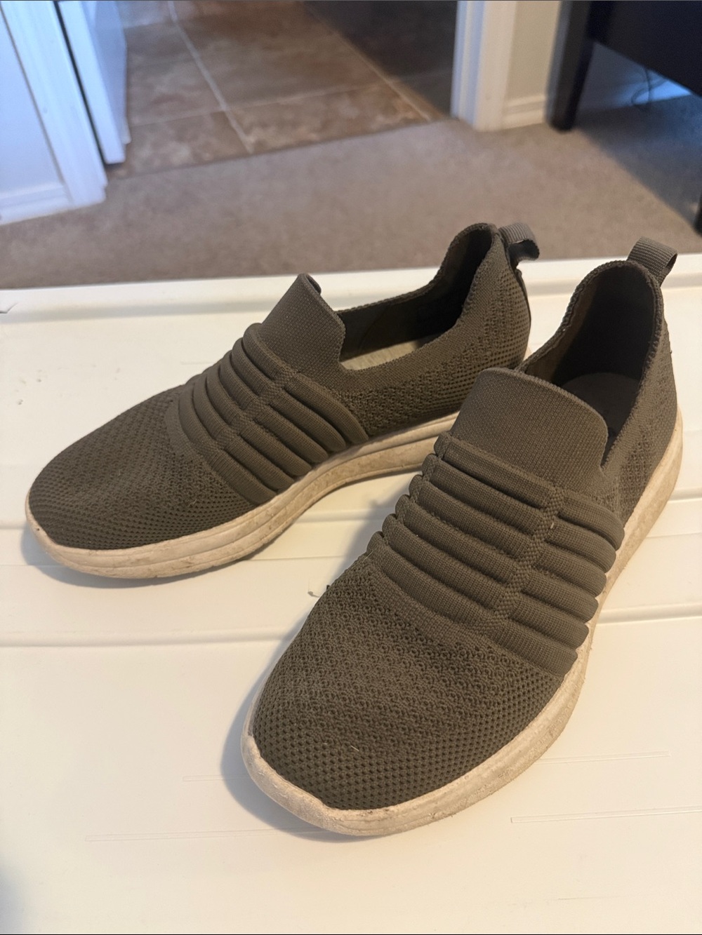 Women’s Slip-On Sneakers - Olive Green
